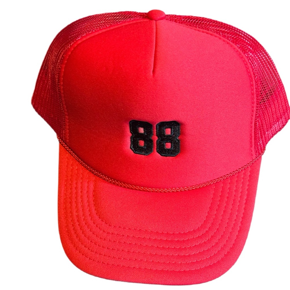 Red Trucker Hat with 88 Embroidery by OTTO